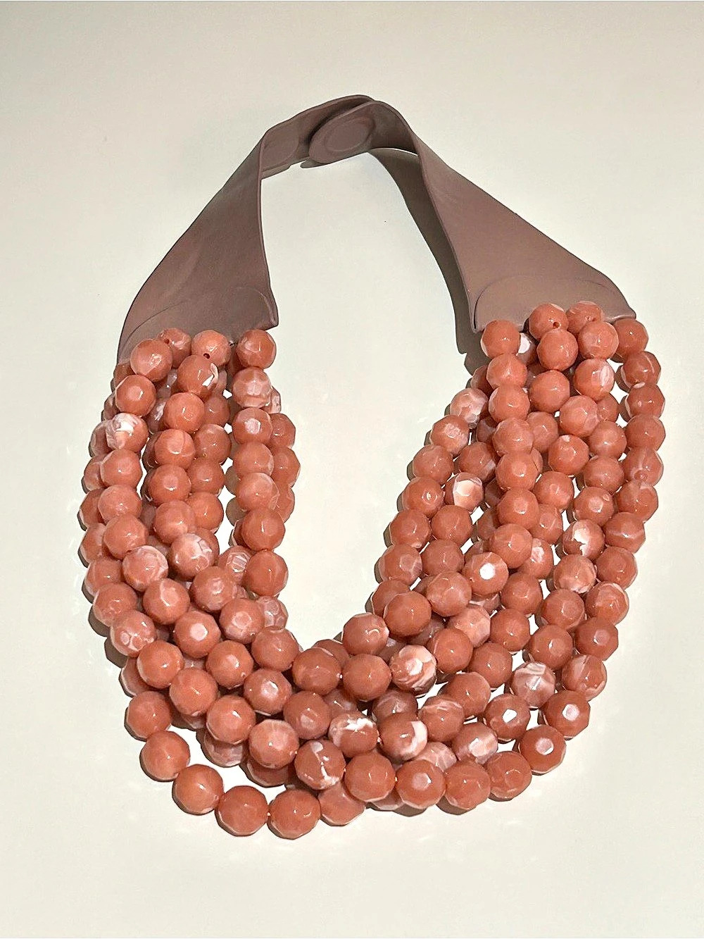 Beaded Statement Necklace in Pink Like New